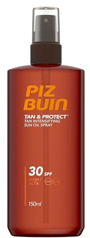 Piz Buin Tan & Protect Tan Intensifying Sun Oil Spray, Bräunungsintensivierendes Öl Spray, Wasserfest, Sonnenschutz LSF 30, 150 ml