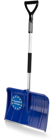 BigDean XL Schneeschaufel Stabiler Teleskopstiel 122-156cm Schneeschieber | Made in Europe