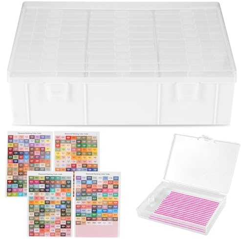 DEECOZY 30 Stück Diamond Painting Aufbewahrungsbox mit Deckel, Diamond Painting Zubehör Boxen mit Etiketten, Sortierboxen für Kleinteile, Maniküre, Perlen, Strasssteine