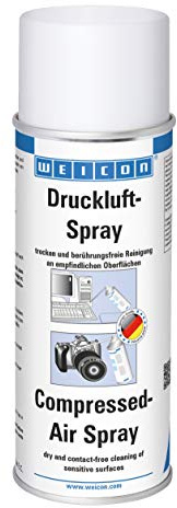 WEICON Druckluft-Spray, 400 ml, Druckluft-Dose inkl. Sprühschlauch, trockene & berührungsfreie Reinigung
