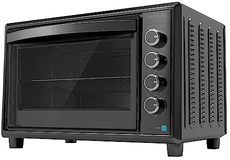 Cecotec Tisch-Konvektionsofen 60 Liter Bake&Toast 6090 Black Gyro. 2200 W, Innenbeleuchtung, 12 Funktionen, Temperatur bis zu 230º, Doppeltürglas, Inklusive drehbarem Spieß