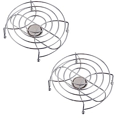 2er Set Novaliv Stövchen Edelstahl 17cm Durchmesser Hält Getränke Lange Warm Silberfarben Langlebig Teekannen Wärmer Topfwärmer Tassenwärmer Warmhalteplatte Teewärmer
