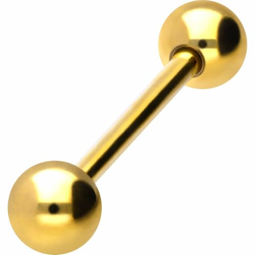 PIERCINGLINE Titan Barbell | 2 KUGELN | Piercing Stab Zunge Brust Intim Ohr | Größen & Farbauswahl