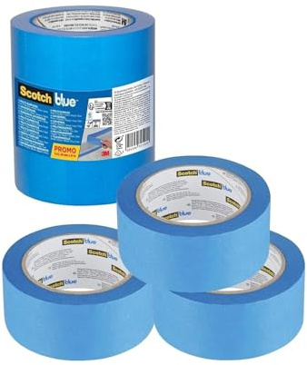 ScotchBlue Premium Malerabdeckband Multi-Surface, 48 mm x 41 m - Scotch Klebeband für Malerarbeiten und Dekoration zum Streichen, Lackieren, Renovieren - Abklebeband/Kreppband, 3 Stück - 100% PEFC