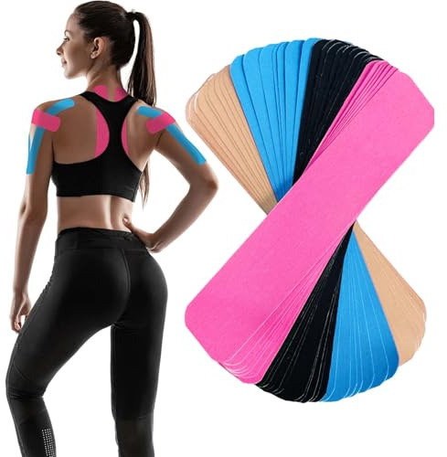 flintronic Kinesiologie Tape, Kinesiotapes 60 Profi Physio Tape und Sporttape - Hautfreundliche Tapes für Muskelunterstützung, Knieschmerzen, Ellenbogen und Schulter (25cm x 5cm)