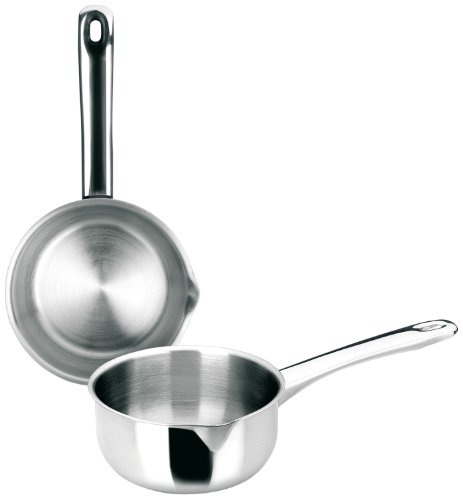 Ibili Stielkasserolle Prisma gewölbt 12 cm aus Edelstahl/Metall, silber