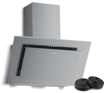 Klarstein Athena Kopffreihaube - 60 cm Abzugshaube, 404 m³/h, A+++ Energieeffizienz, LED-Beleuchtung, 3 Stufen & Boost, Umluft & Abluft, leise, modernes Design, dunstabzugshaube, Edelstahl
