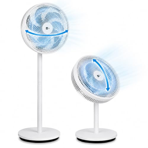 aeco AirX-Flow 100 Standventilator 2-in-1 Stand- & Tischventilator 3 Geschwindigkeitsstufen Höhenverstellbarer Oszillation 85° 55W Kraftvoller 7-Blatt Lüfter Ventilator Luftzirkulation
