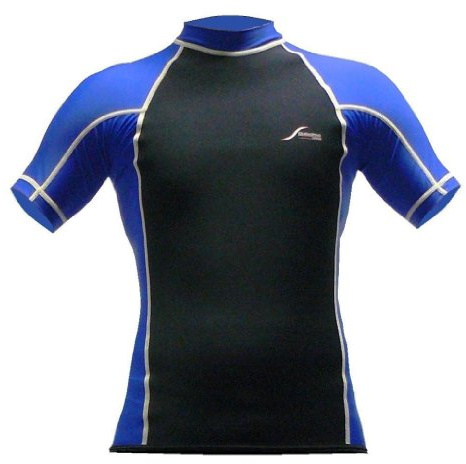 Scubatec Neopren-Lycra Kombishirt Herren 1mm – Thermo Rash Guard Kurzarm mit Neopren-Einsätzen für Schwimmen, Schnorcheln, SUP, Surfen & Wassersport, L / 52