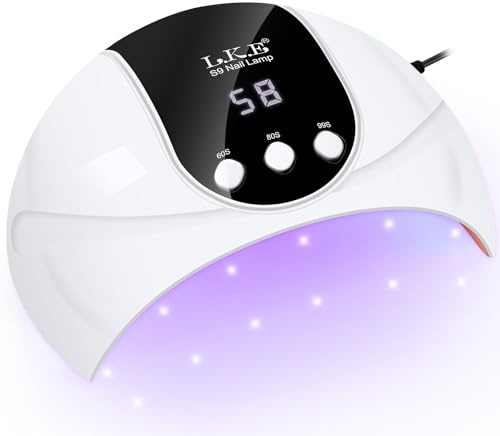 UV Lampe für Gelnägel,54W UV Lampe Nägel mit 3 Timer, LCD Display, Auto Sensor,Premium UV Lampe für Alle UV Gel Nagellack, Ideal für Anfänger und Profis, Perfektes Festivalgeschenk