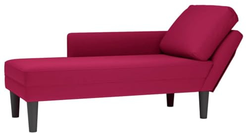 vidaXL Chaiselongue mit Kissen und Rechter Armlehne Weinrot Samt, Recamiere, Loungesessel, Lounge Sofa, Lounge, Loungesofa, Wohnzimmersofa