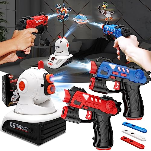 VATOS PistoleSpielzeug Set mit Projektor für Kinder ab 4-7 Jungen und Mädchen - 2 Spieler Infrarot Spielzeug, Indoor/Outdoor Spiel, perfekte Familienaktivität, Geschenk