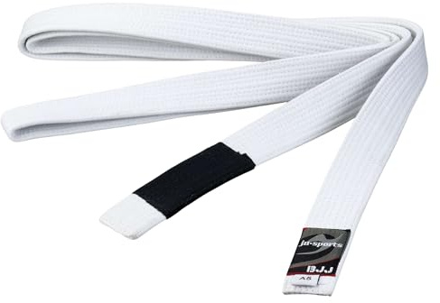 Ju-Sports Brazilian Jiu-Jitsu Gürtel - weiß, Baumwolle I Kampfsport Gürtel Für BJJ I Mehrfach gesteppt I Ca. 4,5 cm breiter Martial Arts Gürtel I A3