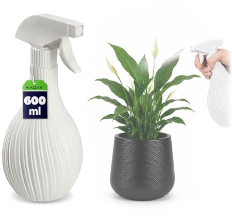 KADAX Sprühflasche aus Kunststoff, 600ml Wassersprühflasche mit Kugelbehäl-ter, Leere Wasserspritze für Hausreinigung, Garten, Friseur, Pflanzen und Blumen (Weiß)