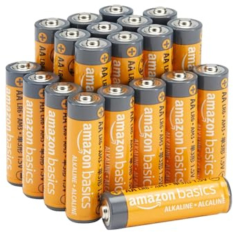 Amazon Basics AA-Alkali-Hochleistungsbatterien, 1,5 V, 10 Jahre lagerfähig, 20 Stück