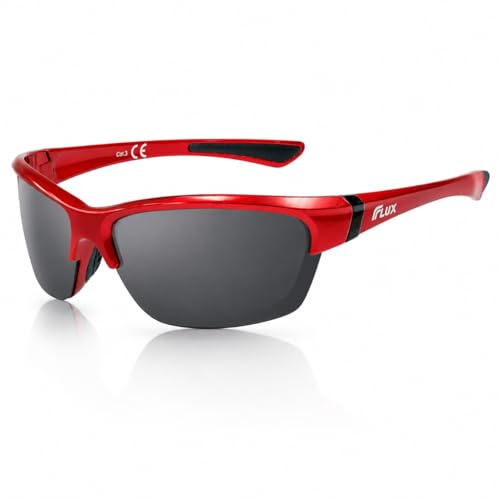 ICECUBE AVENTO Polarisierte Sport-Sonnenbrille UV400 Schutz mit Anti-Rutsch-Funktion und leichtem Rahmen - für Männer und Frauen beim Fahren, Laufen (Red)
