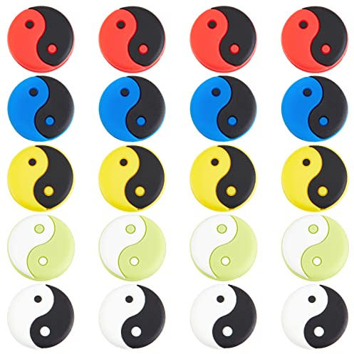 OLYCRAFT 20pcs Tennisschläger Vibrationsdämpfer 1 Zoll Yin Yang Tennisschläger Dämpfer Soft Silikon Schläger Dämpfer Stoßdämpfer Für Racquetball Zubehör Tennisspieler Sportbevorzugung - 5 Farben