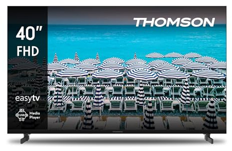 Thomson 40 Zoll (101 cm) FHD Easy TV, LED Fernseher (Ohne Smart-TV), Triple-Tuner (DVB-T/T2/C/S/S2), Dolby Audio, Hotel-Modus, Multimedia-Player, Beleuchtete Fernbedienung, 3X HDMI, 40FD2S13