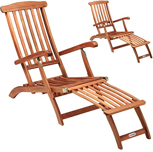 Casaria® 2X Sonnenliege Klappbar Holz Gartenliege 2 Personen Rückenlehne 4-Fach verstellbar Fußteil abnehmbar Liegestuhl Akazie FSC®-Zertifiziert Armlehne Garten Balkon