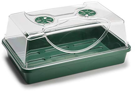EarlyGrow MPL50031/P mittelgroßes Zimmergewächshaus mit bruchsicherem Deckel, für Saatgutkeimung und Pflanzenwachstum – 38 x 24 x 18 Zentimeter - grün
