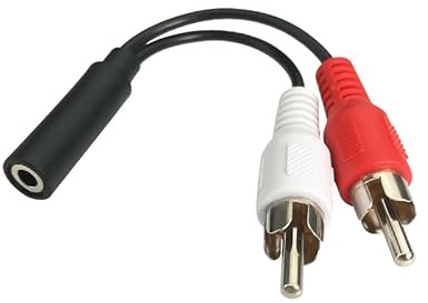 JZK 10CM Aux 3,5 mm Buchse auf 2x Cinch Stecker Kabel, Stereo Audio auf Cinch Kabel Adapter, Phono auf 3,5 mm Klinke, Audiokabel für TV, Hifi, Heimkino, Lautsprecher