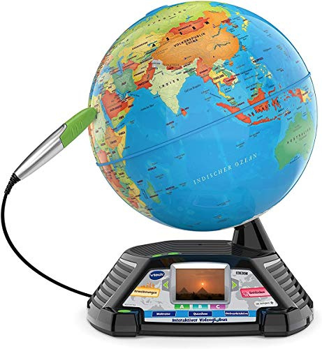 VTech 80-605404 Interaktiver Videoglobus, Lernglobus, Normalverpackung, Mehrfarbig