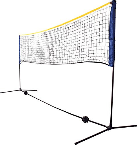 Schildkröt Netzgarnitur Kombi, freistehendes Freizeit-Netz für Badminton, Street-Tennis und andere Sportarten, stufenlos höhenverstellbar von 0,75 m bis 1,55 m, Breite 3 m, 970994