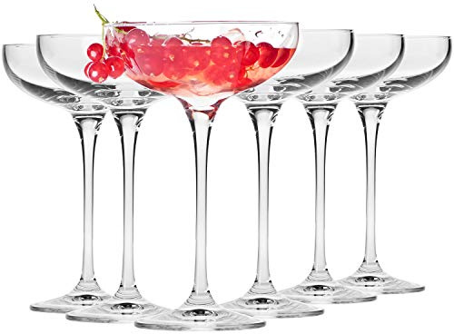 Krosno Sektschalen Sektgläser Champagner-Gläser | Set von 6 | 240 ML | Harmony Kollektion | Perfekt für Zuhause, Restaurants und Partys | Prosecco Glas | Spülmaschinenfest | Bleifreies Kristallglas