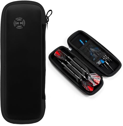 Harrows Darttasche Blaze 3 | Dartkoffer Darthalter I Dartkoffer für 3 Dartpfeile | Professionelles Dart-Zubehör (Schwarz)