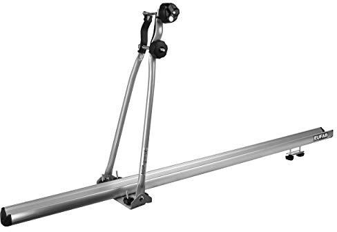 EUFAB 12015 Dach-Fahrradträger ALU STAR, stehende Montage, für 1 Fahrrad, für Dachträger, grau, schwarz