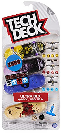 Tech Deck, Ultra-Deluxe Fingerboard 4er-Set, mit authentischer Skateboard-Grafik - zum Sammeln, Umbauen und für Coole Tricks, ab 6 Jahren
