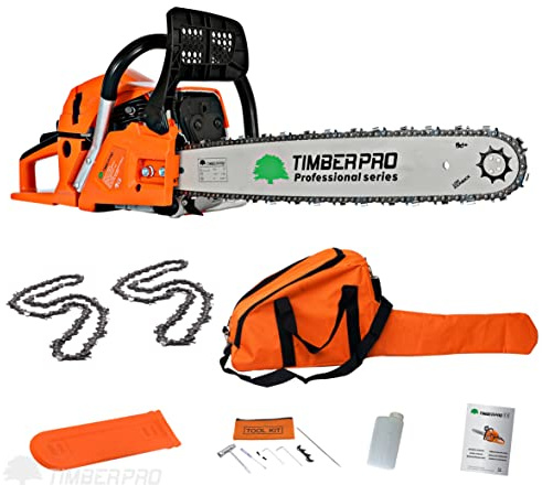 TIMBERPRO Thermo-Kettensäge 61,5 cm3, Leistung 3,6 PS, Führung 50 cm + 2 Ketten