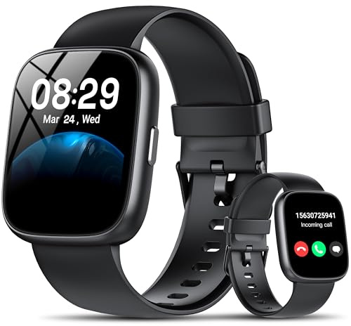 Smartwatch Herren Damen, 1.83 Smart Watch mit Bluetooth Anrufen/Alexa, 100+Sportmodi Fitnessuhr mit Herzfrequenz/Schlafmonitor/Schrittzähler, IP68 Wasserdicht Fitness Tracker Sportuhr für Android iOS