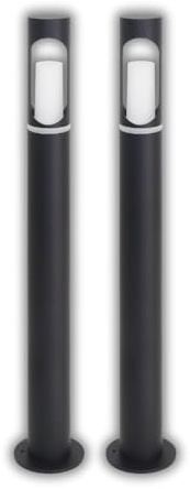 LUXULA 2 Stück Wegeleuchte GU10 60cm, IP44, Pollerleuchte | Bodenplatte und Erdspieß, Aluminium, LED Außenleuchte, Pollerleuchte, Stehleuchte für Garten, Terrasse und Wege