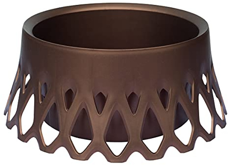 Plastia Roseta Grabschale mit Wasserspeicher - Runde Pflanzschale für Friedhof - Frostsicher Blumentopf aus Hochwertigem Kunststoff, Ø 30 cm, Bronze