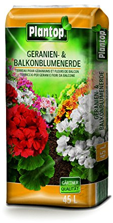 Plantop Geranienerde & Balkonblumenerde 45 Liter Blumenerde Balkonblumen Erde