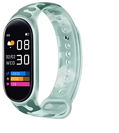 Aktivitätstracker Kinder Armband,Pedometer Fitness Uhr Schrittzähler Jungen IP68 Wasserdichter Smartwatch Sportuhr Mädchen smartes Band Fitness Tracker mit App für Android iOS Smartphone ( Color : Grü