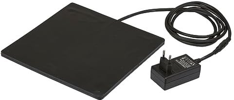 Kerbl Gummi-Heizplatte 24x24x0,7 cm (für Kleintiere und Geflügeltränke, 24 V, robust und witterungsbeständig, Kabellänge 2 m) 70239, 1 Stück (1er Pack)