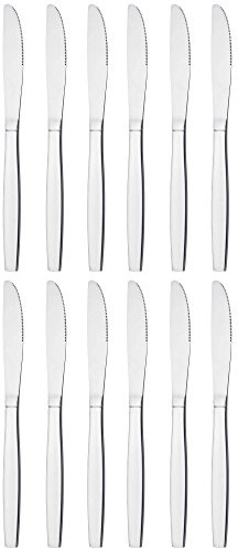 GRÄWE Tafelmesser aus Edelstahl, 12er Messer Set, Menümesser mit Wellenschliff, poliert, spülmaschinengeeignet - Serie Königstein