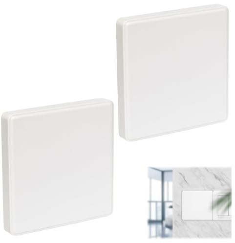 Blindabdeckung, Wandplatte, 2 Stück 8,6 x 8,6 cm Abzweigdosendeckel | für Elektrische Steckdosen, Quadratischer Deckel für Wandsteckdosen, für Ungenutzte Steckdosen oder Schalter