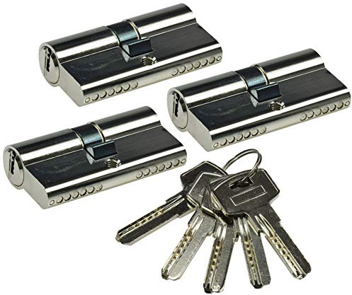 ChiliTec Schließzylinder 60mm 30/30mm Profil-Zylinder Türzylinder für Schließanlage - DIN Einsteck-Schlösser I 3 gleichschliessende Zylinder I 5 Sicherheitschlüssel