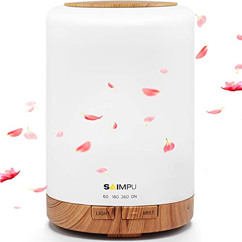 Aroma Diffuser, 300ML Leiser Ultraschall Luftbefeuchter DuftöL Diffuser, Timer & Wasserlose Abschaltautomatik, 7 Farben LED, Aromatherapie Düfte Humidifier für Raum,Büro,Yoga,Spa,usw