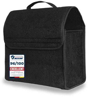 LIONSTRONG Auto Kofferraumtasche [HOCHWERTIGER FILZ] – Faltbar – Rutschfest mit Klettbändern zu befestigen – Werkzeugtasche – Auto Zubehör - Universell für alle Autos geeignet