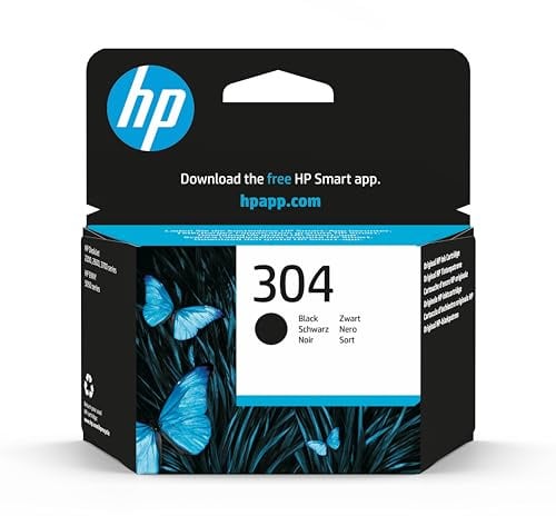 HP N9K06AE 304 Tintenpatrone Druckerpatrone, Schwarz, Standard