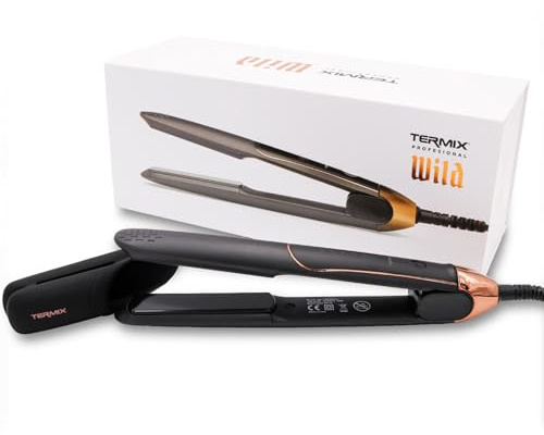Termix Wild Glätteisen. Professionelles Glätteisen mit Ionentechnologie für den Friseursalon. Keramik- und Turmalinplatten. Tª-Regler. Maximale Leistung von 240 W. 27-mm-Platten. Schwarz