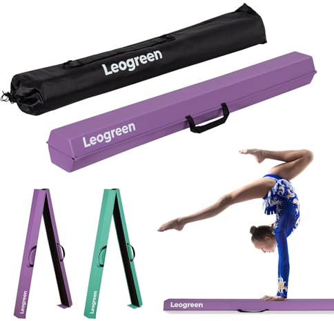 Leogreen Schwebebalken für zuhause, Faltbarer Balancierbalken Kinder Turngeräte für Training 270cm Schwebebalken Gymnastikbalken mit Rutschfestem Boden für Turner oder Anfänger