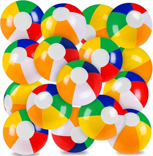 12 Stück Wasserball aufblasbar Bunte Strandball für Sommer Strand Spielzeug | DTYDECLE Inflatable Beach Ball Aufblasbare Regenbogen Strand Spielzeug Ball für Party Favors Wasser Pool Schwimmbad Spielzeug