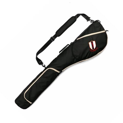 TOURBON Tragbare Golftasche aus Nylon, leicht, Sonntags-Tragetasche, faltbar, für Golfschläger, Reisen, Training, Schwarz