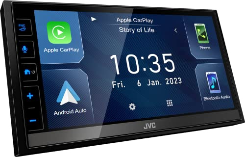 JVC KW-M785DBW - 17,3 cm (6,8) Digital Media AV-Receiver mit Wireless CarPlay & Android Auto (4x50W, DAB+/UKW, BT, 3X Pre-Out 2,5V, USB, iPod/iPhone Control)