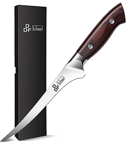 DDF iohEF Filetiermesser 18cm - Ausbeinmesser Profi Fischmesser für Fisch und Fleisch, Ergonomischer Griff, Biegsam und Extrem Scharfe Japanisches Edelstahl Klinge